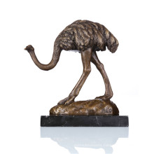 Animal Bronze Sculpture Bird Ostrich Decoration Brass Statue Tpal-083